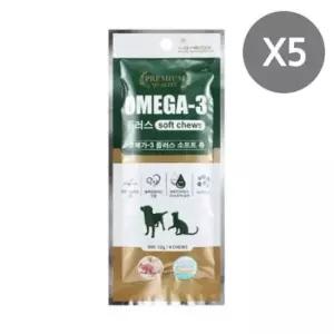 [펫] 5P 강아지 간식 오메가3 영양 스틱 32g 소프트츄
