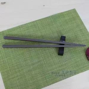 멜라민 웰빙사각저분 브라운 25cm(10모) 나무젓가락 (W521148)