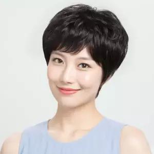 인모 볼륨 숏컷 통가발 여성커트가발 블랙 숏컷가발