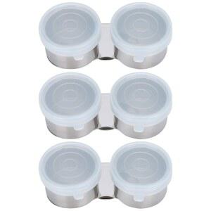 뚜껑이 있는 제로디스 유화 팔레트 컵, 3Pcs 스테인리스 스틸 더블 디퍼 디자인, 유화용 클립 가능