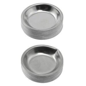 Maxmoral 20PCS 소형 원형 페인트 트레이 믹싱 접시 팔레트 컵 2인치 스테인리스 스틸 메이크업 미니 금속 교반 색칠 도구
