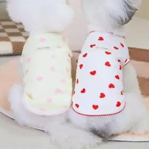 [반려] 강아지 하트패턴 나시 티셔츠 반려견 산책 외출용품 강아지옷 애견옷