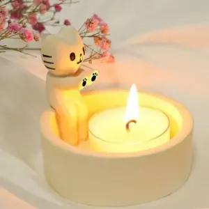 귀여운 고양이 양초 홀더 캔들홀더 트레이 받침대 티라이트