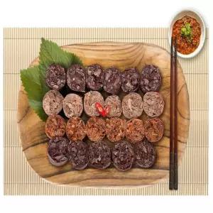 비제이마켓 4색 웰빙토종 모듬순대 620G 4개입 고기순대 인증 김치순대