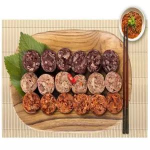 비제이마켓 3색 웰빙토종 모듬순대 400G 2개입 고기순대 김치순대 토종순대