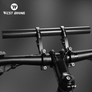 웨스트 바이킹 MTB 카본 핸들 바 익스텐더  로드 바이크 통합 알루미늄 확장 바  자전거 컴퓨터 라이트 폰