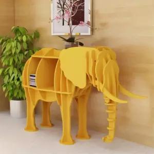 손픽 DIY 코끼리 동물모형 선반 책장(117x71cm) (옐로우)
