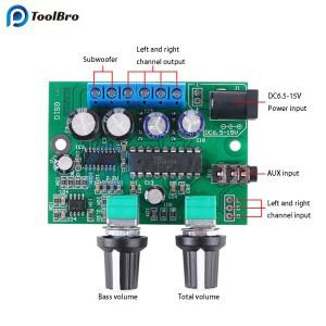 2.1 채널 클래스 D HiFi 전력 증폭기 보드 25W + 6W DC 6.5-15V 스피커 서브우퍼 홈 시어터용 사운드 앰프