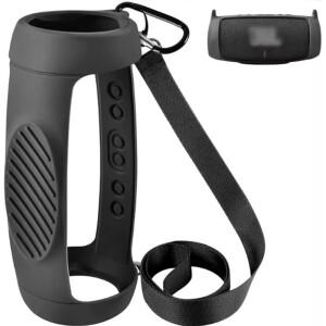 jbl호환 Charge 5 Bluetooth 스피커용 실리콘 케이스 커버  어깨 끈 및 카라비너가 포함된 여행용 보호 장