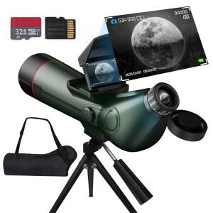 스마트 망원경, 전문 굴절기 자동 초점 휴대용 디지털 전자 4K 천체 사진 카메라, 성인 및 초보자를 위한 내부 외부 듀얼 스크린 스포터
