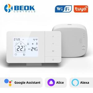 Beok Tuya 가스 보일러 난방용 WIFI 무선 온도 조절기 액추에이터  Google Home Alexa 용 스마트 홈 컨트롤