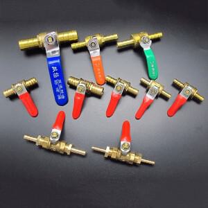 4mm 5mm 6mm 8mm 10mm 호스 바브 양방향 황동 공압 차단 볼 밸브 파이프 피팅 커넥터