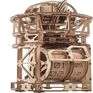 UGEARS 스카이 워치 투어빌론 테이블 시계 - 기능성 3D 나무 퍼즐 기계식 키트 건축용 DIY 조립 모델