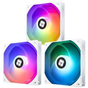 THERMALRIGHT TL-C12CW-S X3 CPU 팬 120MM 흰색 ARGB 케이스 쿨러 S-FDB 베어링이 포함된 4핀 PWM 사일런트 컴퓨터 냉각 팬 최대 1550RPM 3 수량