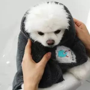 강아지 몬스터 펫타올 그레이 소형 1P 고양이 수건
