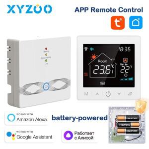 가스 보일러 용 RF433 스마트 무선 온도 조절기 WiFi Tuya 프로그래밍 가능 원격 컨트롤러는 Google 홈 Ale