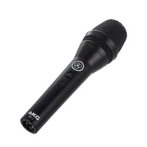 AKG Pro 오디오 P5 S 고성능 슈퍼카디오이드 다이내믹 보컬 마이크, 무대용 XLR 유선 스튜디오 녹음 및 라이브 공연, 스탠드 어댑터 지퍼백, 블랙 포함