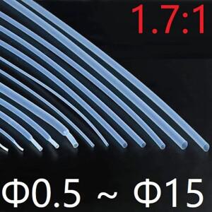 직경 0.5mm ~ 15mm PTFE 열 수축 튜브 1.7:1 260Deg.C 고온 파이프 600V RoHS 반투명