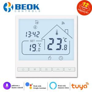Beok Tuya 스마트 홈 WIFI 바닥 온도 조절기 Alexa Yandex Google Control  난방 220V