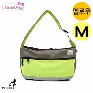 [반려] 강아지 시그니쳐 M 옐로우 슬링백 캐리어 이동장 외출용품 이동가방