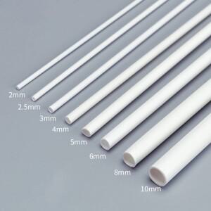 1-20피스 길이 25cm(250mm) 흰색 ABS 원형  파이프 튜브 2mm 3mm 4mm 5mm 6mm 8mm 플라스틱 하드 호스 DIY
