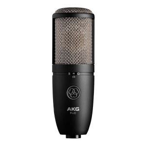 AKG Pro 오디오 P420 멀티 패턴 콘덴서 마이크와 쇼크 마운트 및 케이스. 앙상블 녹음, 그랜드 피아노, 목관악기, 금관악기, 드럼 타악기 연주에 적합합니다. 블랙과 골드.