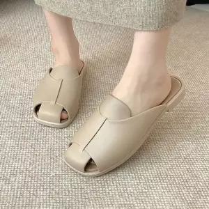 여성 데일리 모던 컷아웃 오픈토 슬리퍼 뮬 편한 신발 여성슬리퍼 여자신발 패션슬리퍼