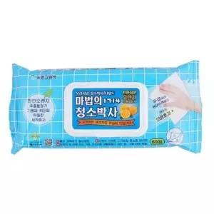 마법의 청소박사 물티슈 60매 캡형 기름때 찌든째 기름때물티슈