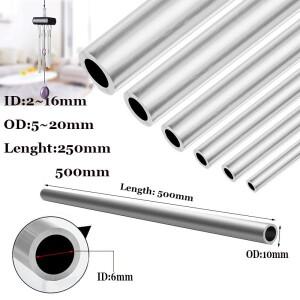 6061 알루미늄 파이프 길이 250mm/500mm OD 5~20mm 내경 2mm~16mm 직선형 원형 합금 튜브