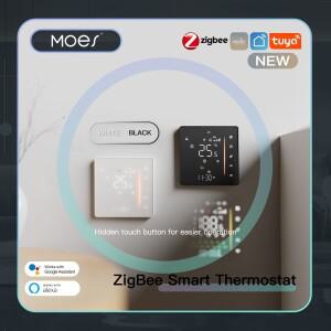 MOES Zigbee 온도 조절기워터/전기 바닥 난방 가스 보일러 습도의 실내 컨트롤러 Tuya Alex 5A16A와 함께