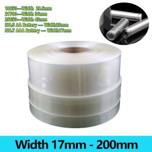 폭17mm ~ 200mm 투명 PVC 열수축 튜브 18650 배터리 랩 팩 절연 케이블 보호 슬리브 리튬 필름 케이스