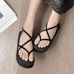 크로스 스트랩 쿠션 데일리 여성 샌들 키높이 신발 스트랩샌들 크로스스트랩 플랫폼샌들