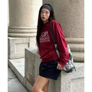 매장정품 코드그라피 CGP 스퀘어 로고 맨투맨_다크 레드 CBEBUTL020DD 746064