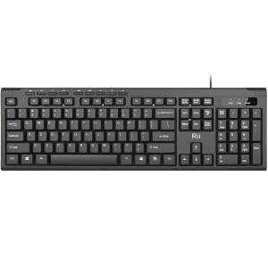 Mac 및 PC용 Rii RK907 초슬림 컴팩트 USB 유선 키보드, Windows 10 / 8 / 7 / Vista / XP (블랙) (1PCS)
