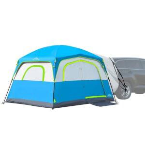 캠핑용 JELUCAMP SUV 텐트 6인용 방수, 테일게이트 부착이 가능한 자동차 가족 캠핑 텐트, 지프, 캡이 달린 트럭, 야외 캠핑용 이지 셋업 대형 텐트