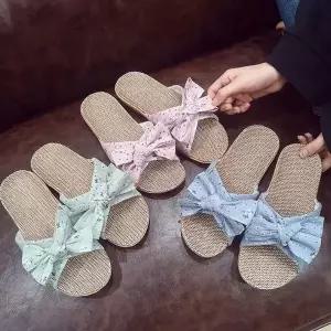 [하프클럽/]층간소음 통기성좋은 민들레꽃 왕골슬리퍼 실내화 거실화 단체