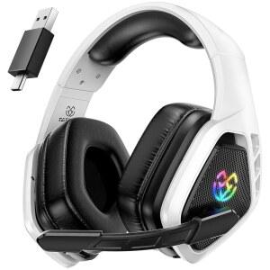 PC, PS5, PS4, 2.4GHz USB 및 Type-C 게이밍 헤드폰, 마이크 포함, 스위치, 노트북, 모바일, Mac용 30H 배터리 블루투스 헤드폰용 Tatybo 무선 게이밍 헤드셋