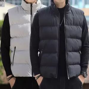 [하프클럽/]패션조끼 기본 디자인 조끼 깔끔한 패딩 하이 무지 남성