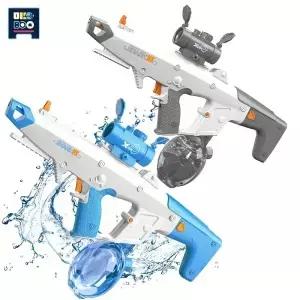 전기 물 Gunone 버튼 최대 067 미터 범위 성인을위한 슈퍼 워터 블래스터 풀 비치 파티 게임 야외