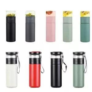 필터가 있는 보온컵 스테인리스 스틸 차병 차 인퓨저 진공컵 유리 물 분리 가능 500ML