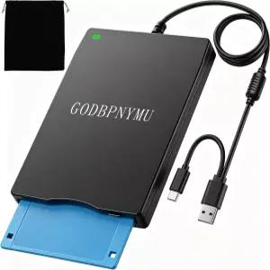 고드비피뮤 35인치 플로피 드라이브 휴대용 USB 외장 USBC FDD 플러그 앤 플레이 노트북 PC Windows