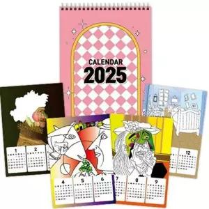 2025년 달력 명화 그리기 달력 만들기 컬러링 탁상 스프링 색칠 놀이