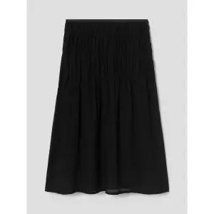 Anggae Sheer Gather Long Skirt - Black 1326619