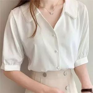 셀럽하우스 데일리 여성 쉬폰 블라우스 하객룩 새틴 블라우스 비즈니스 오피스 정장