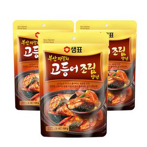 샘표 부산자갈치 고등어조림 양념 150g X3개 집콕양념