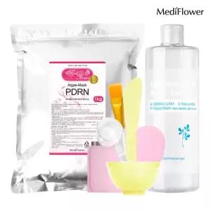 메디플라워 대용량 모델링팩 스타터팩 PDRN 1kg+팩도구 6종+히알루론산 멀티 부스터 500ml