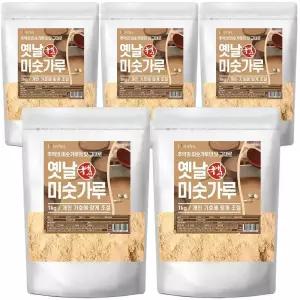 국산 옛날 미숫가루 1kg 5개 (5kg) 검은콩이 들어 있는 5곡 미숫가루