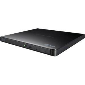 LG GP65NB60 8X USB 2.0 슈퍼 멀티 울트라 슬림 휴대용 DVD 라이터 드라이브 + /-RW 외장 드라이브(M-DISC 지원) - 블랙