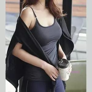 캡나시 볼륨 왕뽕 브라탑 브라 끈나시 캡내장 뽕 이너웨어 여름 운동 탑wxy629