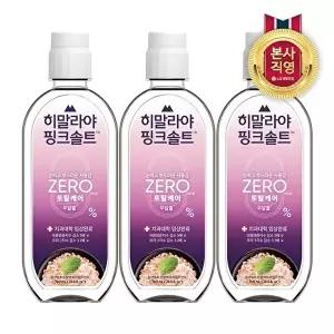 [LG생활건강][무알콜 순한마무리]？히말라야 핑크솔트 토탈 제로 가글 마일드민트, 760ml x 3개